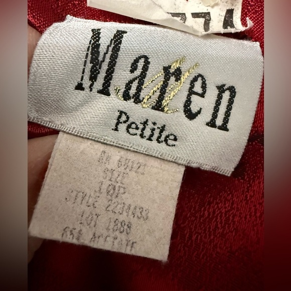 Maren Petite Vintage Red Jacket Womens  Floral Asian Oriental Print Size 10 - Picture 5 of 6